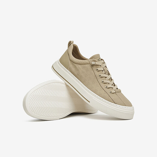TATA casual canvas shoes for men's breathable heightened shoes for men's shoes for men's summer new TEP01BM4 apricot color 38