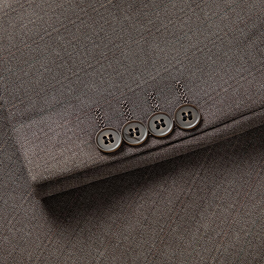 Shanghai-style Haoyu suit men's slim business formal suit three-piece double-breasted lapel collar groomsmen suit groom's suit 8935 dark khaki (suit + vest + trousers) XL (175)