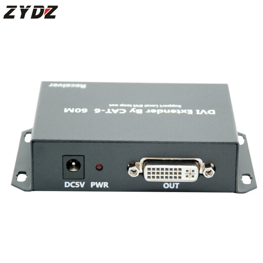 Zhiyong DVI Extender 60 Meter einzelnes Netzwerkkabel zu RJ45 Netzwerksender 1080p HD unterstützt Computer-Videorecorder Video verlustfreie Übertragung durch Signalübertragungspaar DVI Netzwerksenderpaar