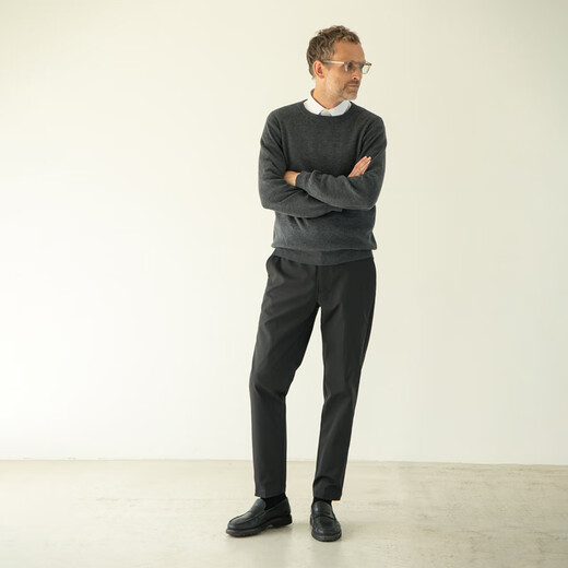 CARE OF LORD Artist Series Merino High Weight Cotton Wool Men's Autumn and Winter Round Neck Pullover Sweater 5608 Black 2XL