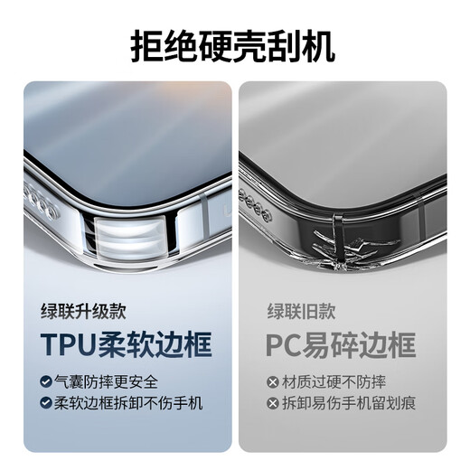 Green League [Certification environnementale] Applicable à l'iPhone 15 Mobile Case mobile Transparent Airbag Anti-Fall Apple 15 Protector Case ultra-Thin Lens Full Emballe Emballe Anti-Yellow Anti-Wear Anti-Shock Simple Hommes et femmes Modèles