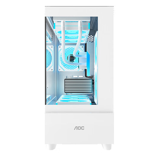 AOCCG393W white gaming computer desktop sea view homeowner case double-sided glass/MATX motherboard/360 water cooling/9 fan positions/270 panorama/upper and lower compartments