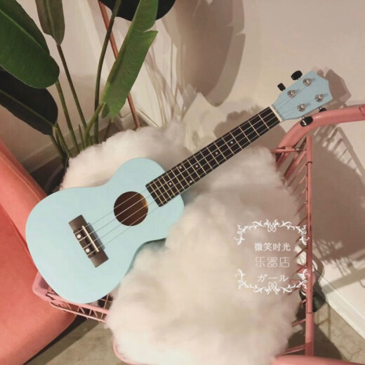 婴儿蓝小清新尤克里里乌克丽丽夏威夷四弦琴初学者小吉他 21寸婴儿蓝+拨片+备弦+教程