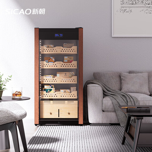 Xinchao (SICAO) cigar cabinet constant temperature and humidity humidifier household storage large capacity cigar cabinet box cedar wood alcohol curing shelf constant humidity C5 new upgraded model 800 pieces 191L