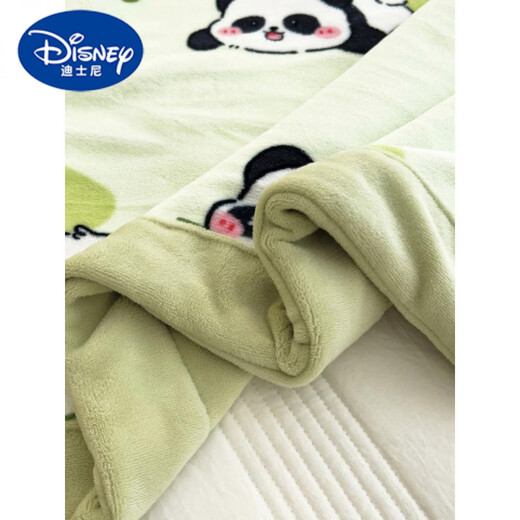Disney Cute Panda Blanket Type A Milk Velvet Newborn Baby Blanket Children's Small Blanket Cover Autumn and Winter Double Layer Thickened Panda Zaizai Soft Milk Velvet 100*120cm Infant and Child Style