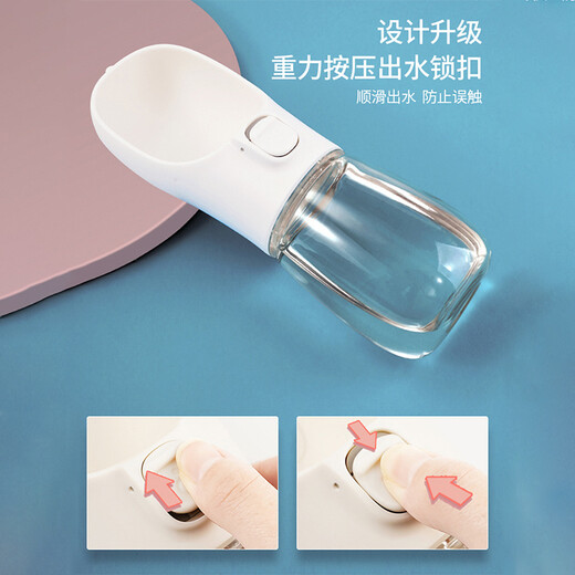 Lanswood 狗狗水杯宠物外出喝水杯猫狗出行大型犬喝水器户外狗用品便携式 纯净白-550ml(可高温消毒)