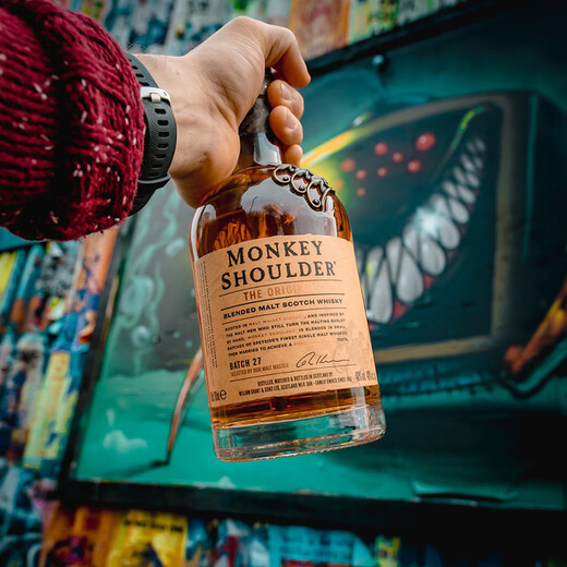 三只猴子（Monkey Shoulder）洋酒 调配调和麦芽苏格兰威士忌 轰趴聚会调配基酒 原瓶进口 海外 三只猴子 1000mL 1瓶 -裸瓶