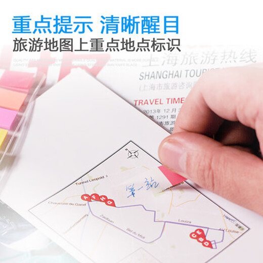 3M抽取式指示标签贴便签条彩色分页文件分类索引贴报事贴透明学生用粘性荧光膜便利贴小条书 3M   687-5