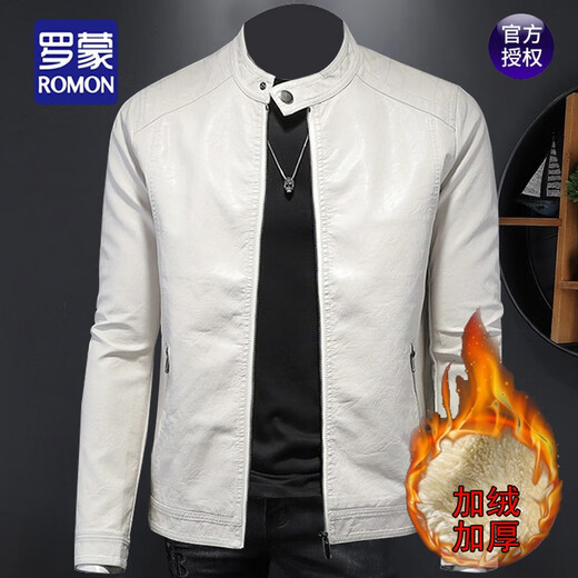 Romon Autumn Casual Stand Collar Motorcycle Chaqueta de cuero para la chaqueta de cuero PU delgada de los hombres Tallas cortas de talla de tercio