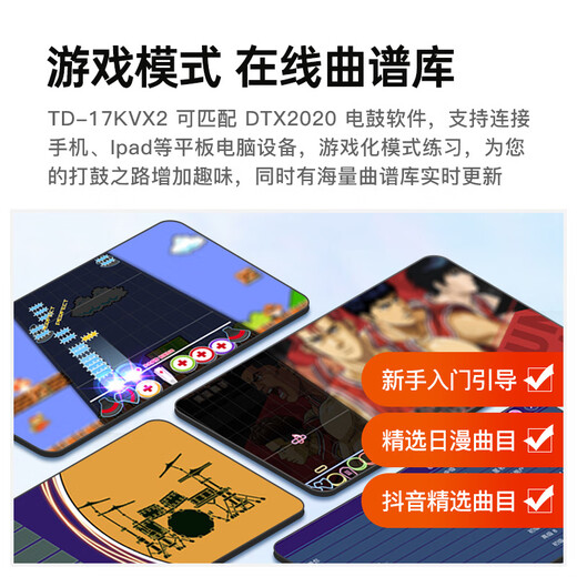 罗兰（Roland）电子鼓TD17KV2/17KVX2架子鼓成人专用电鼓考级专业级高端舞台演出 5鼓4镲 17KVX2+PM100音箱+礼包