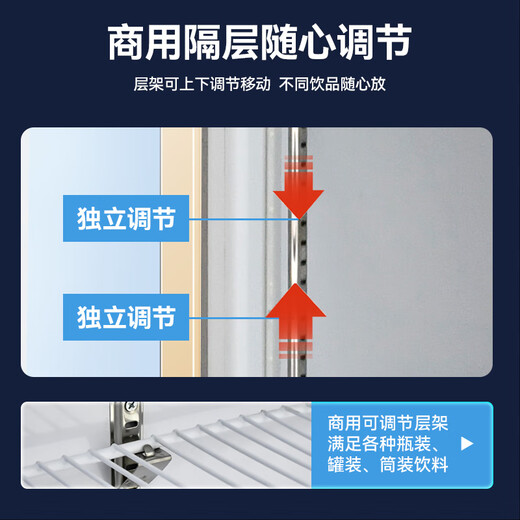 志高（CHIGO）展示柜冷藏保鲜柜酒水饮料柜双开门大容量透明冷藏柜超市酒吧KTV便利店商用展示柜 小双门698L下机丨风直冷丨白色