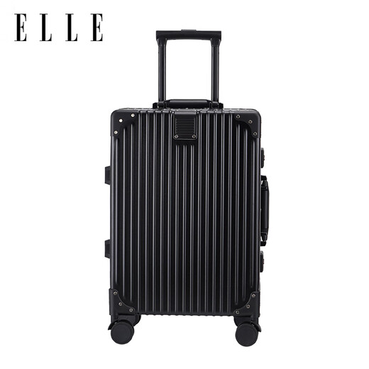 ELLE法国品牌行李箱22英寸铝框时尚拉杆箱万向轮TSA密码锁耐磨密码箱