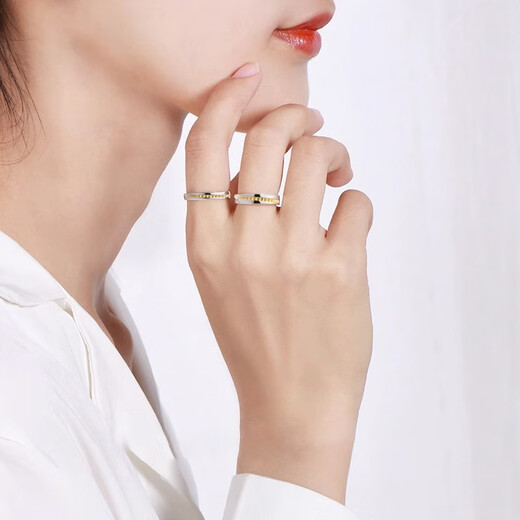 MZMZ Platinum Ring Love Ladder Series pt950 Platinum Pair Ring Engagement Wedding Birthday Anniversary Gift Light Luxury Style-Love Ladder Series Couple Ring