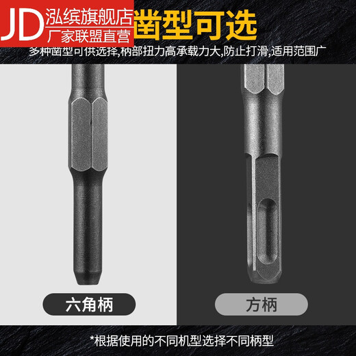 SDFFKOS electric hammer chisel concrete square handle four pits round handle two pits two grooves flat chisel slotting wall electric pick impact drill bit Features square handle flat 14*250*40