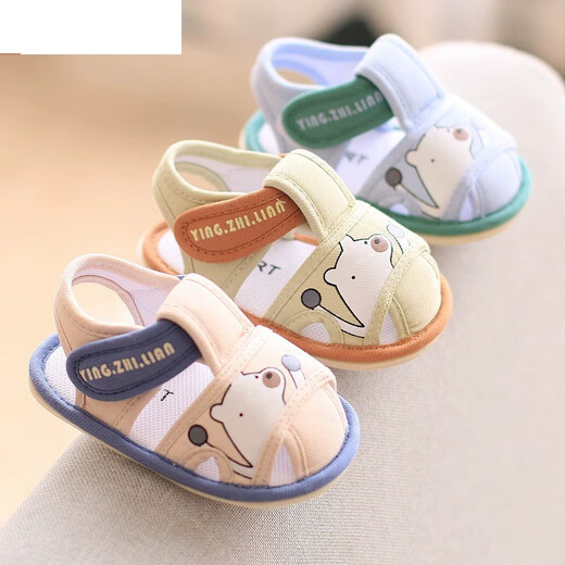G.Duck Kids Little Duck Duck 0-1 ans Sandales de bébé Été hommes et femmes Chaussures pour tout-petits 6-12 mois Chaussures en tissu nouveau-nés Tissu respirant A-2033 Green clair taille 12 Taille 10.5 cm Recommandé pour 1 à 5 mois