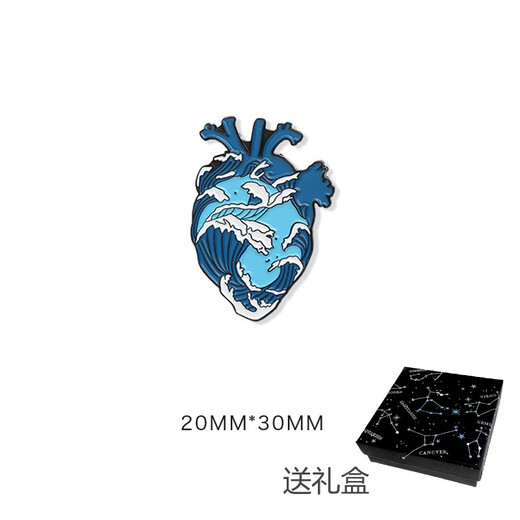 EKUSTYEE Heart Brooch Whale Badge Cute Gift Cartoon School Bag Pin Ins Trendy Personalized Accessories Women Splash Heart