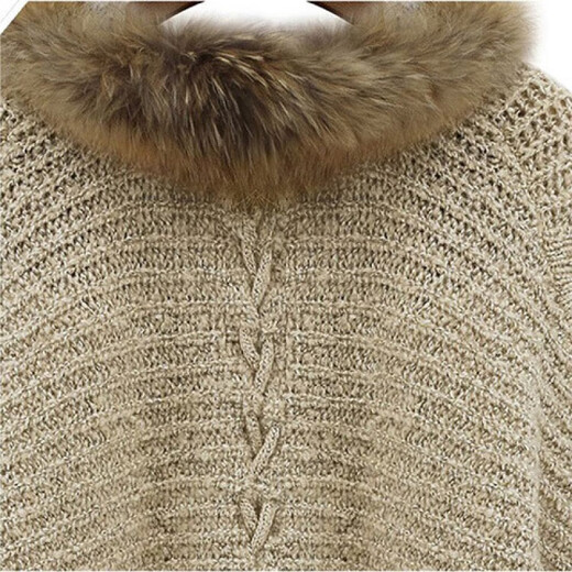Lan Junqi European and American short jacket sweater for autumn and winter women's long-sleeved loose fur collar sweater cardigan thick bat shirt trendy picture color average size 60160Jin [Jin equals 0.5 kg]