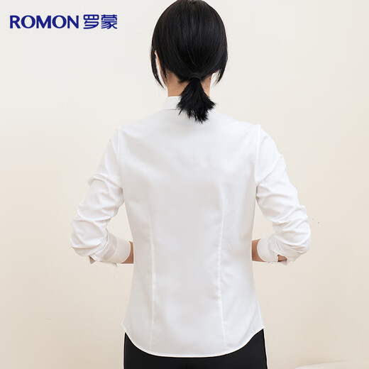Romon DP no-iron 100% cotton anti-wrinkle long-sleeved shirt for women pure cotton no-iron slim business white shirt for women