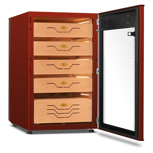 Bulldog Cigar Cabinet Constant Temperature and Humidity Cedar Wood Humidity Controlled Eggplant Household Red Wine Cabinet Humidifying Cabinet Imported Compressor Frequency Converter Energy Saving Naked Breeding Ammonia Removal Fingerprint Lock WiFi Divine Dog VC308 Fourth Generation PLUS Fingerprint Password Lock WiFi+VC308 Divine Dog