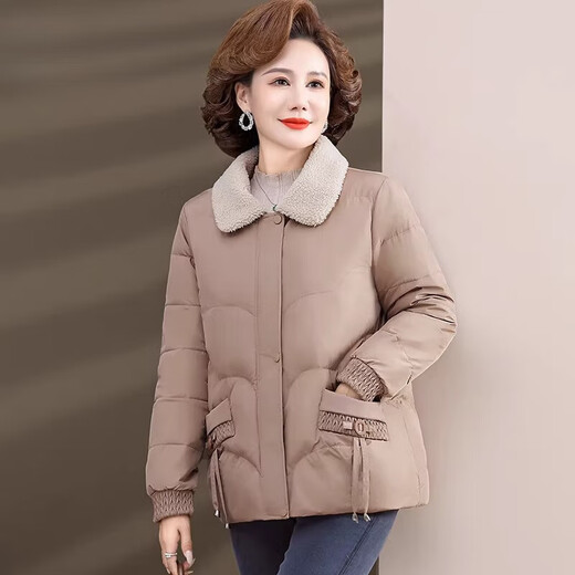 Chafan mittleren Alters und älteren Frauen Winterkleidung Baumwollkleidung Temperament Kurzstil 40 Jahre alte 50 modische Baumwollmantel-Baumwolljacke Mutter Trage Herbst und Wintermantel F16789FS4 Pink + Plüschhose XL [vorgeschlagen 90-110jin [Jin gleich 0,5 kg]]