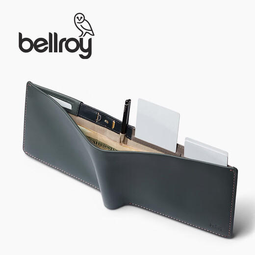 Bellroy澳洲 Travel Wallet春季新款多功能旅行钱包护照夹皮革防盗刷钱包 墨灰绿