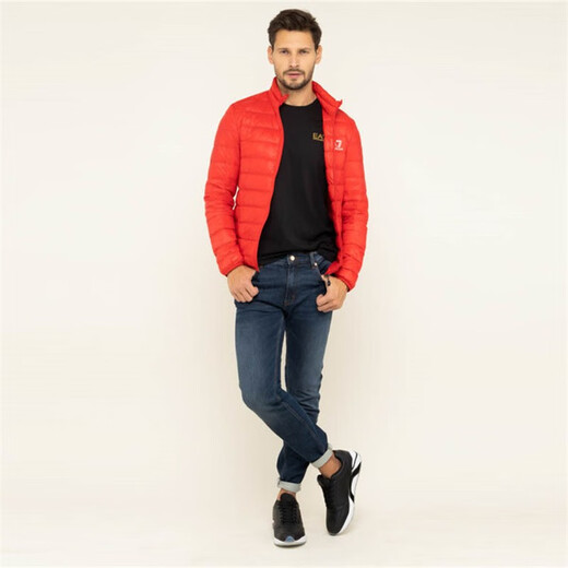ARMANI/ARMANI EA7 SOLTER COLOR SICHER CLASSIGKEIT für Männer reines Baumwoll kurzärmelig rundes Hals T-Shirt 8npt51 PJM9Z Wassermelone rot 1480 l