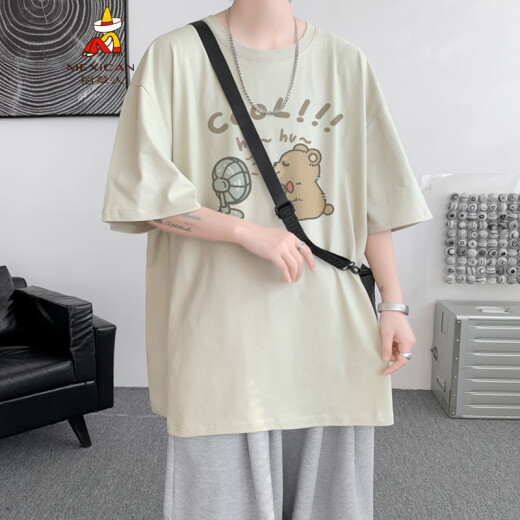 
Scarecrow T-shirt Short-sleeved Boys Summer 2025 New Men's Fashion Brand Fashion Teen Loose Half-sleeved Top White DT9894 M