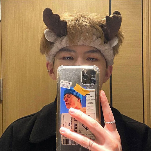 Shusu face wash, hair band, makeup and skin care, unisex simple headscarf, internet celebrity hair band, coffee antler hair band