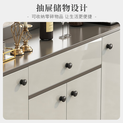 Kenosu tea cabinet, side cabinet, storage cabinet, living room wall storage cabinet, light luxury tea cabinet, storage rack, storage cabinet, meal cabinet, recommended [four doors and one drawer] sky gray 120*30*84