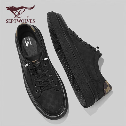 Seven Wolf Herrenschuhe Sommer-Leinwandschuhe Herrenschuhe Männer vielseitige Brettschuhe Herren einbeinige Pedal W8133490429 Black 40
