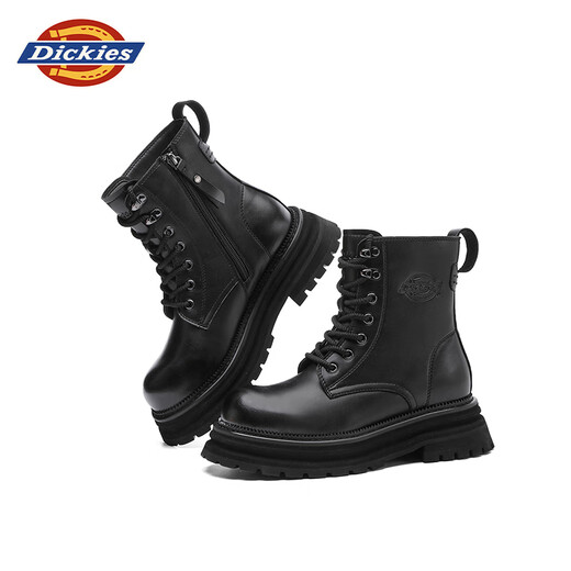 Dickies Martin Boots Men's Boots Spring Boots Men's Couple Heightening Thick Sole British Work Boots Versatile Men's Shoes Black 40