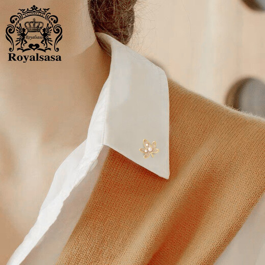 Royal Salsa Maple Leaf Brooch Elegant Female Corsage Trendy Suit Sweater Jacket Collar Pin Anti-exposure Accessories Gift