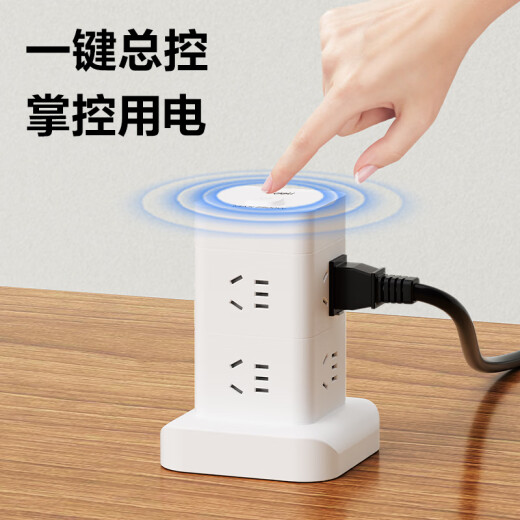 得力（deli）立式插座 插排/排插/插线板/接线板/拖线板 总控8位+2USB+2TYPE-C全长1.8米 过载保护 LU5052