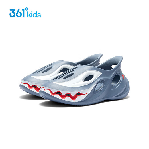 
361 children's shoes, children's hole shoes, 2025 summer men's middle school boy breathable beach sandals, gray 38