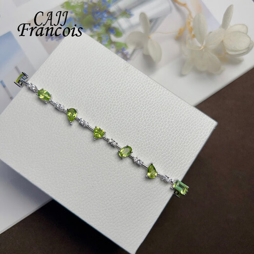 CAJJ Francois 4.9 carat peridot bracelet for women, fashion jewelry, 925 silver inlaid, natural colored gems, jewelry gemstone bracelet, peridot bracelet
