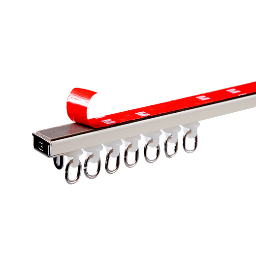 Lilang ultra-thin curtain track curtain installation without punching aluminum alloy adhesive track side-mounted top-mounted gauze slide rail white top side universal need to be disconnected if it exceeds 1.5 meters 2.1 meters