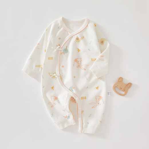 JOYNCLEON Newborn Baby Clothes Spring and Summer 0-3 Months Newborn Male and Female Onesies Cotton Butterfly Romper Suit Four Seasons Jungle Bunny 59cm 1-3 Months/Weight 3.5-6.9kg
