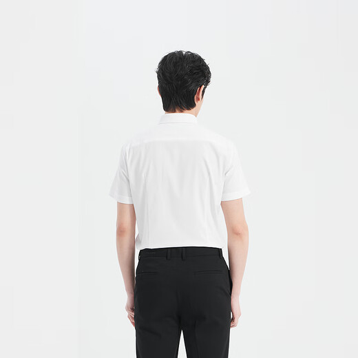Lilang [gleicher Stil im Einkaufszentrum] Cooles Kurzarmhemd für Herrenmodal Sommer Neues Farbgeschäftshemd Ice Silk White (25xzc1012y) 38