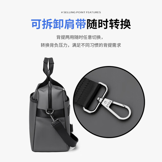 POLO travel bag men's travel bag luggage bag handbag large capacity commuter storage bag sports fitness bag business trip bag coconut gray