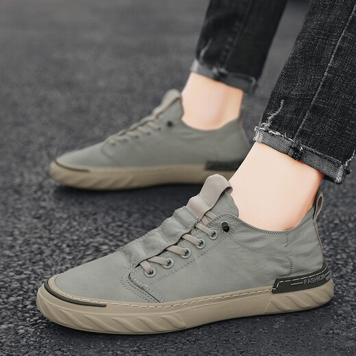 DOLLVAN2025 Frühling und Sommer neue Herrenschuhe wasserdicht, Anti-Skating, atmungsaktiv, lässig, faul einbeinig, modisch und vielseitig, Sneakers W838 grün 41