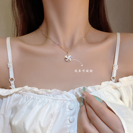 韩版风小众设计钛钢项链饰品女百搭高级感网红轻奢气质锁骨链 13882蝴蝶落泪项链