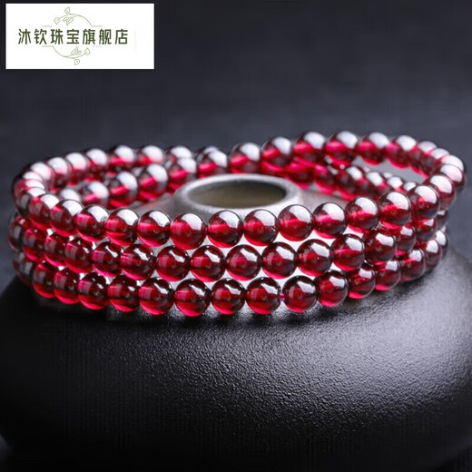 Muqin 5.5mm fine wine red garnet bracelet, fine bracelet for men and women, crystal agate, personalized and versatile