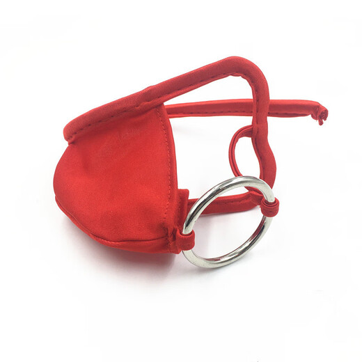 Sexy men's colored panties European and American invisible thong ring seamless men's underwear with hoop red one size