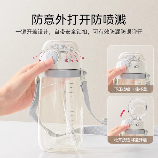 Yings Kinderwasserbecher Sommer Kindergärtner Spezial Stroh Cup Baby aus dem Wasserbecher Wasserbecher Kessel Trinkbecher kleiner Milch Fu [Versorgungsgurt] 500 ml -PPSU Material