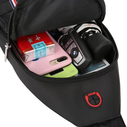 Escultura de pastizales [Actividad] Bolsa de cuerpo cruzado para hombres Bolso de hombro Bolso de hombro para hombres Bolso de pecho Bag Cycling Bag Flat Bag 9905-Refundida Edición Premium doble