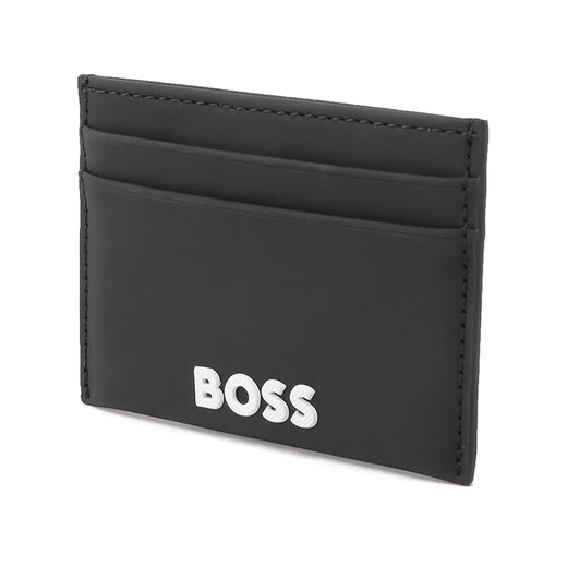 雨果博斯（HUGO BOSS）新品 男士black系列卡包卡夹男包 50513935 001 黑色徽标装饰