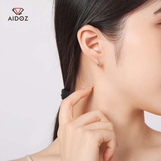 Aido Diamond Platinum Earrings for Women, pt950 Platinum Earrings, Simple and Fashionable Earrings for Wife, Weight 1.4-1.6g + Delivery Certificate