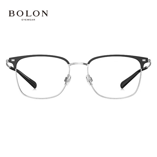 Bolon Tyrannosaurus-Brille Wang Hedi Das gleiche 25-jährige neue Produkt Myopia Gläsers Rahmen Titanium Augenbrauenrahmen kann mit BA7009 B15 Mattschwarz Silber/Halbgloss mattes schwarzes Einzelrahmen abgestimmt werden