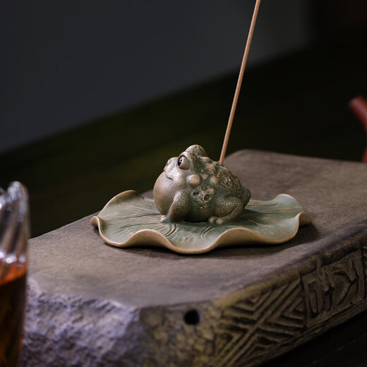 Hidden Pot Tianxia Zisha Tea Pet Ornaments Boutique Can Raise Tea Table Tea Table Ornaments Tea Set Accessories Lotus Leaf Incense Tea Play Golden Toad Cover Set Harmony Produces Wealth