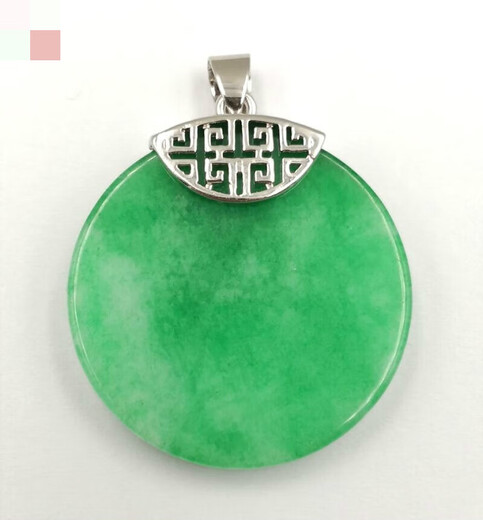 Toto -Aufkleber mit Wuwu Marke Jade, trockengrüner Jade, friedliche Schnalle Wuwu Card Round Card SNT9277 Gold Anhänger (+ Wachsekette)